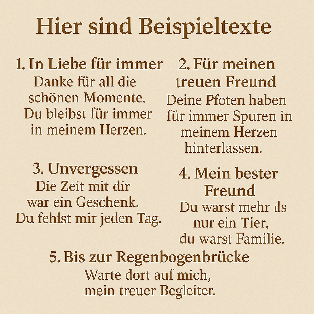 Erinnerungstafel für Hund – handgefertigt, mit Platz für Foto, Name und Lebensdaten
