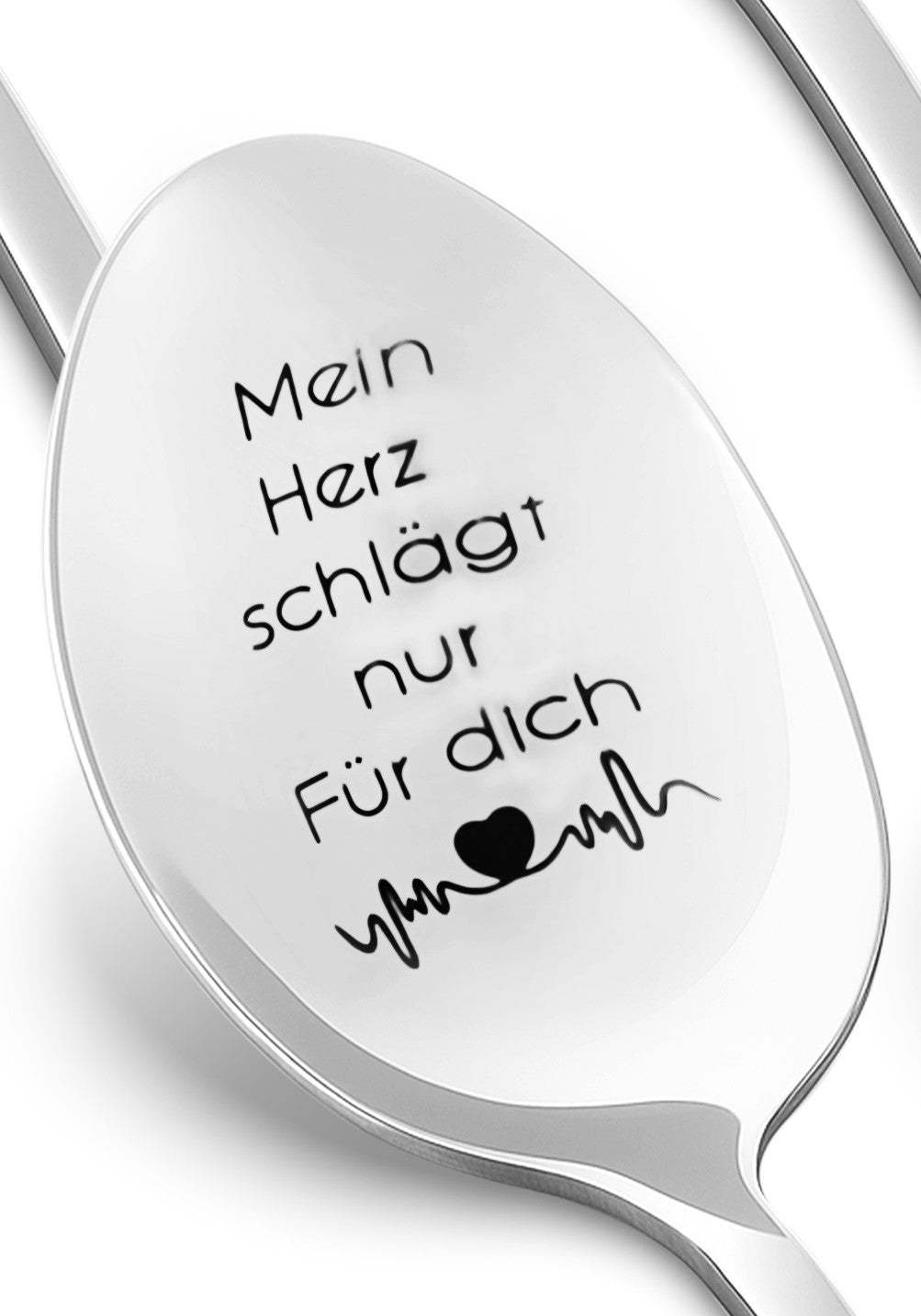 Gravierter Löffel mit Text „Mein Herz schlägt nur für dich“ – perfekt für Paare