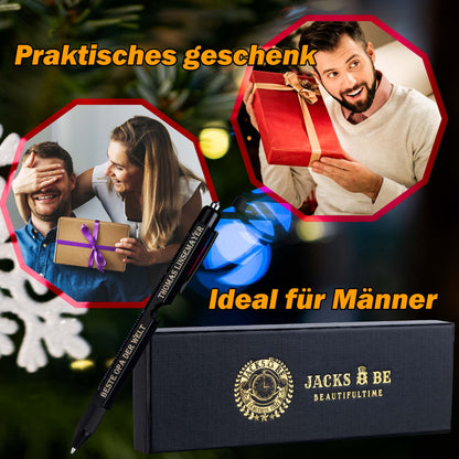 Multifunktionaler Kugelschreiber mit 9 Funktionen – inkl. LED-Lampe, Schraubendreher, Wasserwaage, Stylus und Lineal – ideales Werkzeug-Gadget für Männer