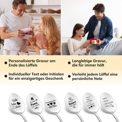 Personalisierter Löffel mit Gravur und Wunschtext am Griffende