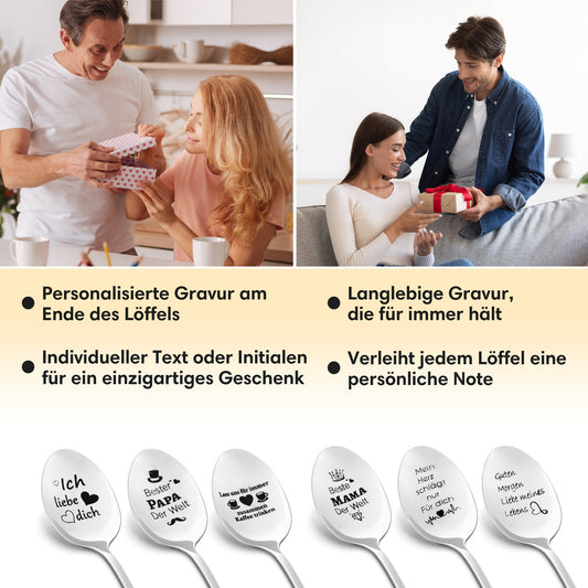 Personalisierter Löffel mit Gravur und Wunschtext am Griffende